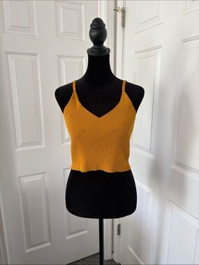Mittoshop orange ribbed knit bralette top